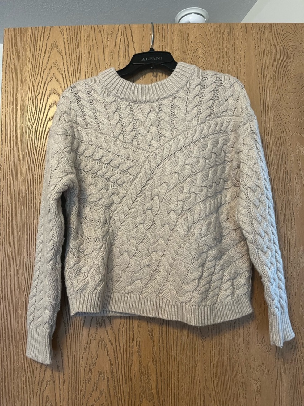 J Crew Cable Knit Crewneck Sweater - Light Beige